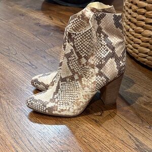 Vince Camuto Snakeskin Pattern Ankle Boots